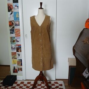 Vintage 90s Tan Corduroy Dress